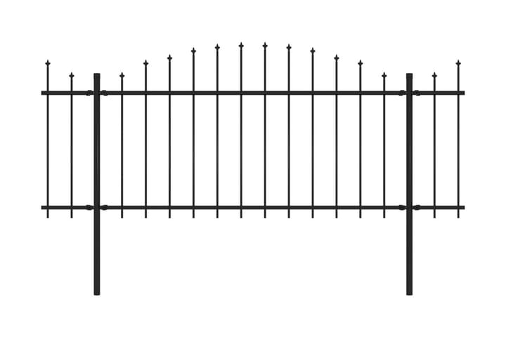 Puutarha-aita keihäskärjillä teräs (1,25-1,5)x5,1 m musta - Musta - Talo & remontointi - Näkösuojat & aitaukset - Aita - Takorauta-aita & rauta-aita