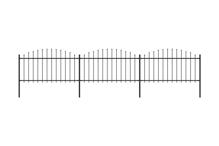 Puutarha-aita keihäskärjillä teräs (1,25-1,5)x5,1 m musta - Musta - Talo & remontointi - Näkösuojat & aitaukset - Aita - Takorauta-aita & rauta-aita