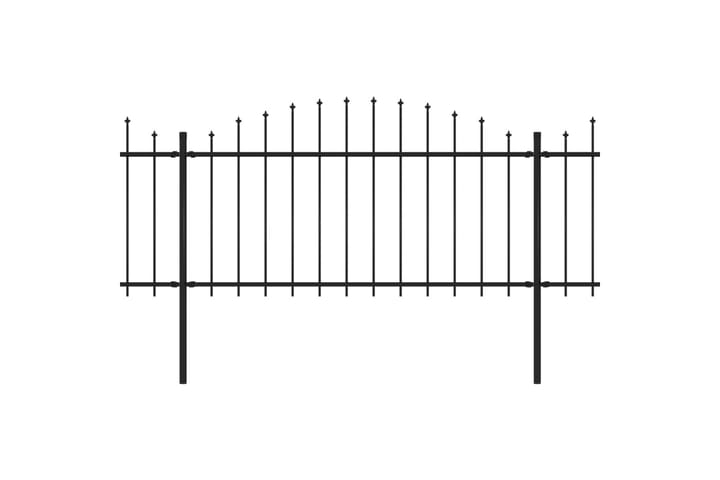 Puutarha-aita keihäskärjillä teräs (1,25-1,5)x8,5 m musta - Musta - Talo & remontointi - Näkösuojat & aitaukset - Aita - Takorauta-aita & rauta-aita