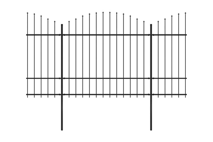 Puutarha-aita keihäskärjillä teräs (1,5-1,75)x3,4 m musta - Musta - Takorauta-aita & rauta-aita