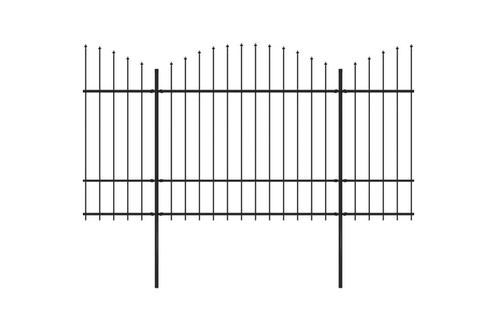 Puutarha-aita keihäskärjillä teräs (1,5-1,75)x8,5 m musta - Musta - Talo & remontointi - Näkösuojat & aitaukset - Aita - Takorauta-aita & rauta-aita