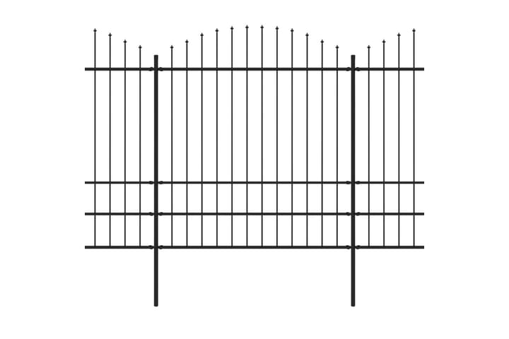 Puutarha-aita keihäskärjillä teräs (1,75-2)x10,2 m musta - Musta - Talo & remontointi - Näkösuojat & aitaukset - Aita - Takorauta-aita & rauta-aita