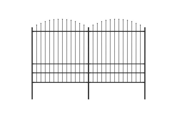 Puutarha-aita keihäskärjillä teräs (1,75-2)x3,4 m musta - Musta - Talo & remontointi - Näkösuojat & aitaukset - Aita - Takorauta-aita & rauta-aita