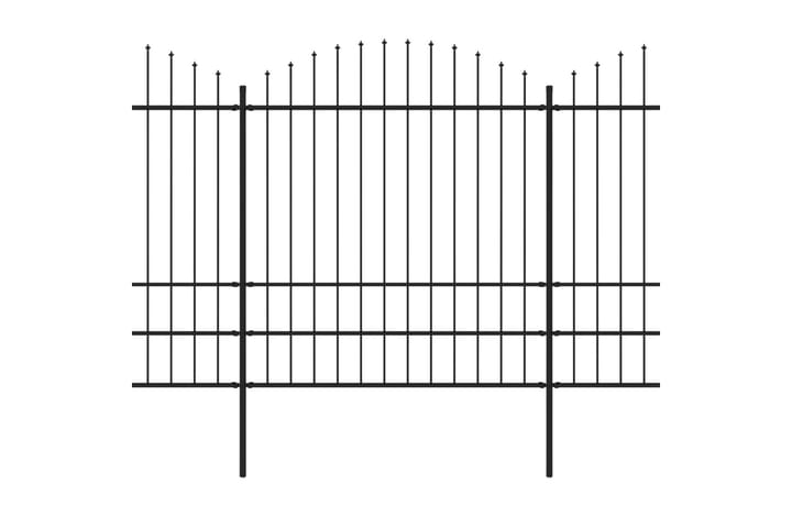 Puutarha-aita keihäskärjillä teräs (1,75-2)x5,1 m musta - Musta - Talo & remontointi - Näkösuojat & aitaukset - Aita - Takorauta-aita & rauta-aita