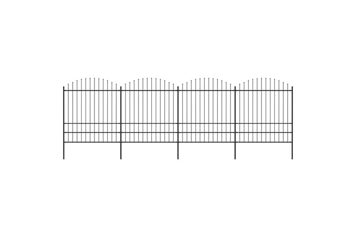 Puutarha-aita keihäskärjillä teräs (1,75-2)x6,8 m musta - Musta - Talo & remontointi - Näkösuojat & aitaukset - Aita - Takorauta-aita & rauta-aita