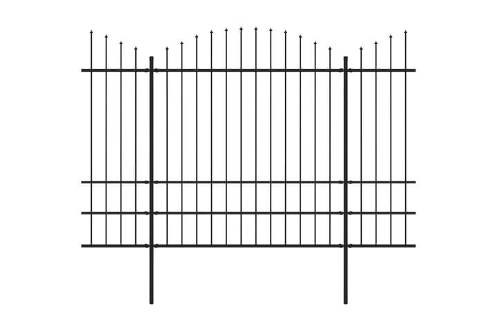 Puutarha-aita keihäskärjillä teräs (1,75-2)x8,5 m musta - Musta - Talo & remontointi - Näkösuojat & aitaukset - Aita - Takorauta-aita & rauta-aita