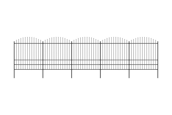 Puutarha-aita keihäskärjillä teräs (1,75-2)x8,5 m musta - Musta - Talo & remontointi - Näkösuojat & aitaukset - Aita - Takorauta-aita & rauta-aita