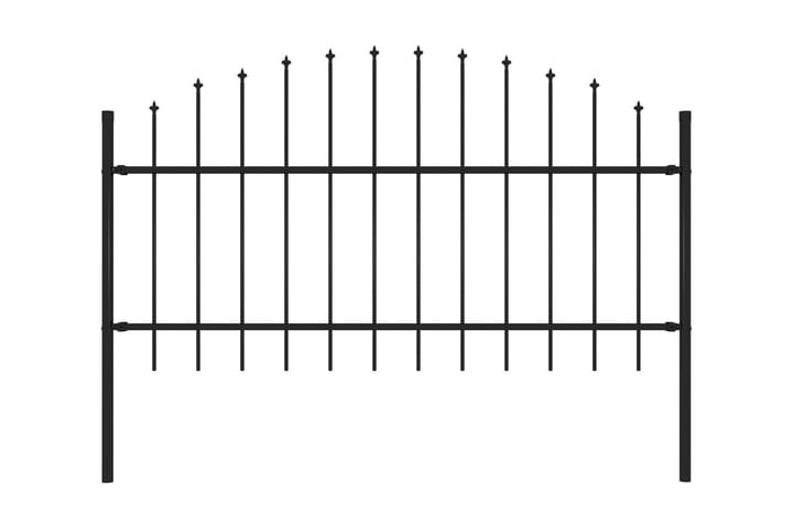 Puutarha-aita keihäskärjillä teräs (1-1,25)x1,7 m musta - Musta - Talo & remontointi - Näkösuojat & aitaukset - Aita - Takorauta-aita & rauta-aita