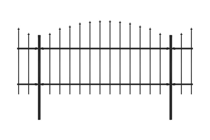 Puutarha-aita keihäskärjillä teräs (1-1,25)x11,9 m musta - Musta - Talo & remontointi - Näkösuojat & aitaukset - Aita - Takorauta-aita & rauta-aita