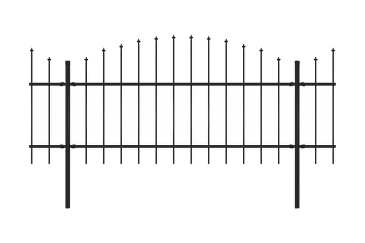 Puutarha-aita keihäskärjillä teräs (1-1,25)x15,3 m musta - Musta - Talo & remontointi - Näkösuojat & aitaukset - Aita - Takorauta-aita & rauta-aita