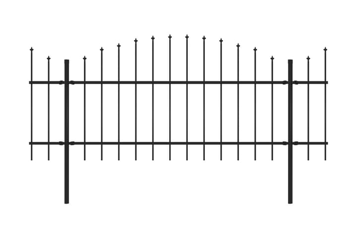 Puutarha-aita keihäskärjillä teräs (1-1,25)x5,1 m musta - Musta - Talo & remontointi - Näkösuojat & aitaukset - Aita - Takorauta-aita & rauta-aita