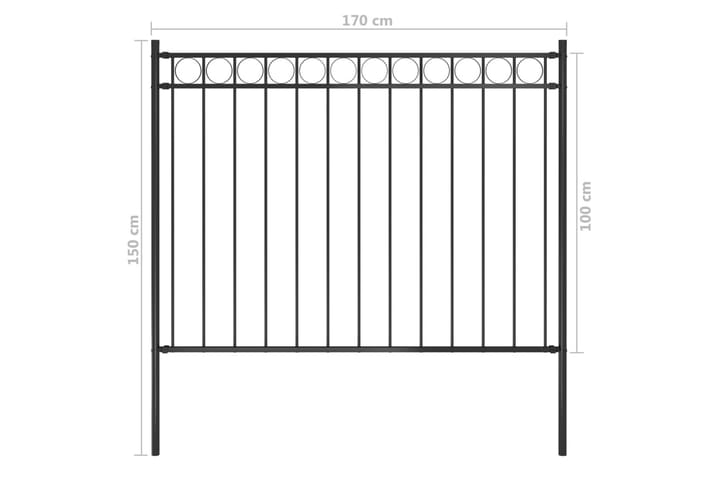 Puutarha-aita teräs 1,7x1 m musta - Musta - Takorauta-aita & rauta-aita
