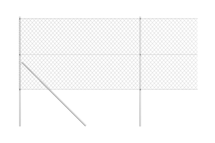 Verkkoaita tolpilla galvanoitu teräs 15x1,5 m hopea - Hopea - Talo & remontointi - Näkösuojat & aitaukset - Aitaus - Puutarha-aitaus & paneeliaita