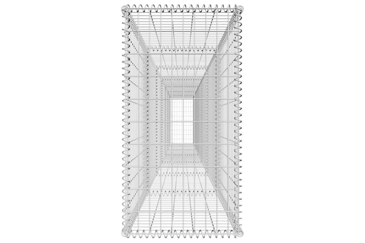 Gabionseinä kannella galvanoitu teräs 600x50x100 cm - Hopea - Talo & remontointi - Näkösuojat & aitaukset - Muuri - Kivikori