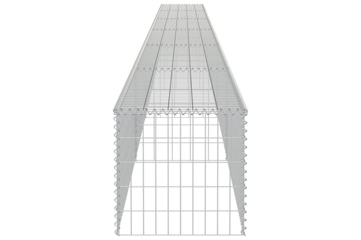 Gabionseinä kansilla galvanoitu teräs 900x50x50 cm - Hopea - Talo & remontointi - Näkösuojat & aitaukset - Muuri - Kivikori