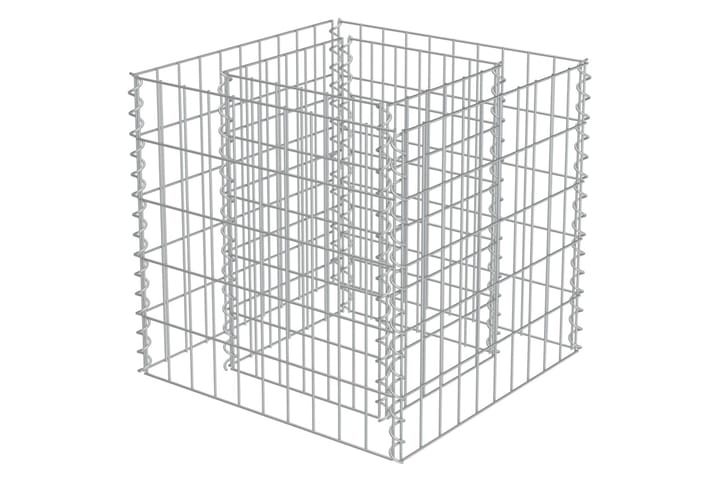 Korotettu kivikori/kukkalaatikko galvanoitu teräs 50x50x50cm - Hopea - Talo & remontointi - Näkösuojat & aitaukset - Muuri - Kivikori