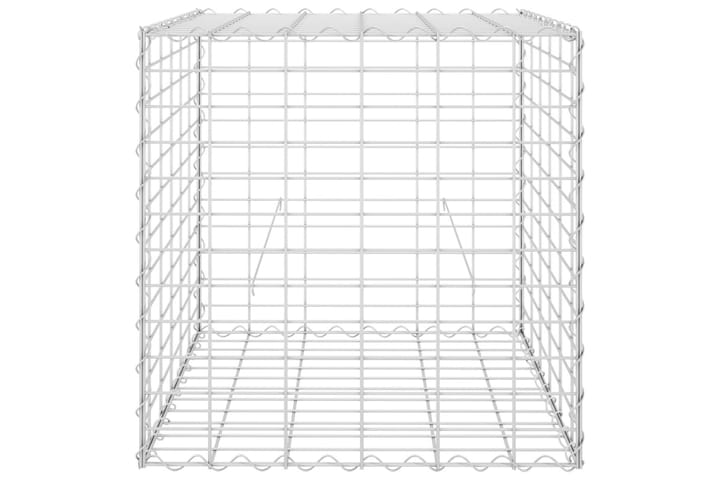 Korotettu kivikori/kukkalaatikko teräslanka 60x60x60 cm - Hopea - Talo & remontointi - Näkösuojat & aitaukset - Muuri - Kivikori