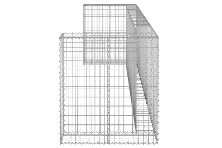 Kivikoriseinä roska-astioille galvanoitu teräs 320x100x110 c - Hopea - Talo & remontointi - Näkösuojat & aitaukset - Muuri - Kivikori