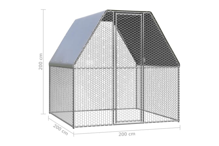 Ulkotilan kanahäkki 2x2x2 m galvanoitu teräs - Talo & remontointi - Näkösuojat & aitaukset - Pesäkoppi & eläinkoppi - Kanala