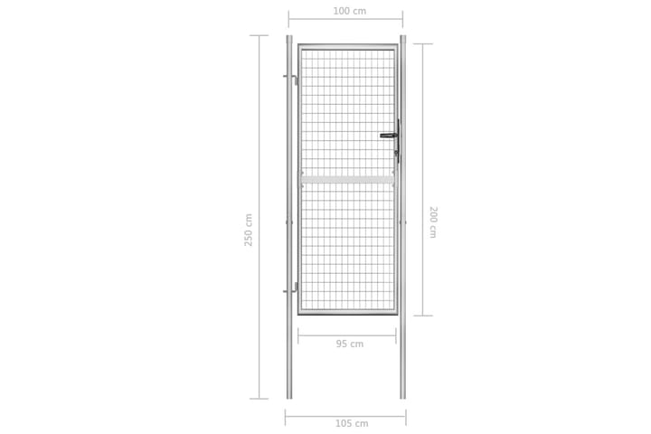 Puutarhaportti galvanoitu teräs 105x250 cm hopea - Hopea - Talo & remontointi - Näkösuojat & aitaukset - Portti
 - Portti ulos