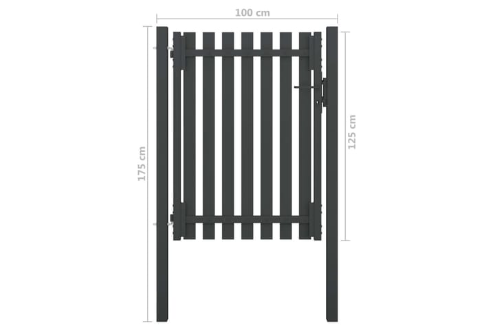 Puutarhan aitaportti teräs 1x1,75 m antrasiitti - Takorautaportti & rautaportti - Portti ulos