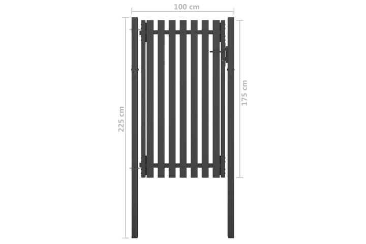 Puutarhan aitaportti teräs 1x2,25 m antrasiitti - Takorautaportti & rautaportti - Portti ulos