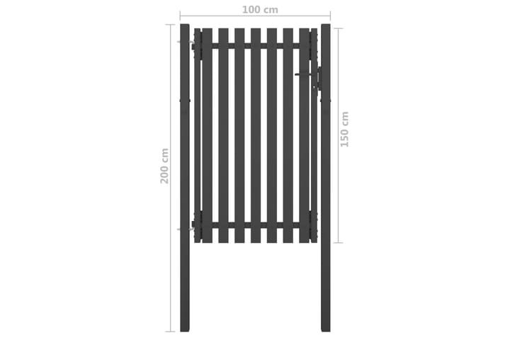 Puutarhan aitaportti teräs 1x2 m antrasiitti - Takorautaportti & rautaportti - Portti ulos