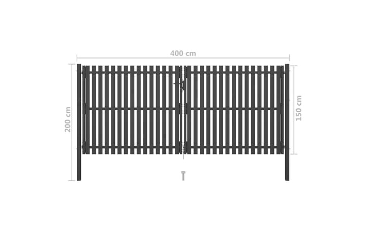 Puutarhan aitaportti teräs 4x2 m antrasiitti - Takorautaportti & rautaportti - Portti ulos
