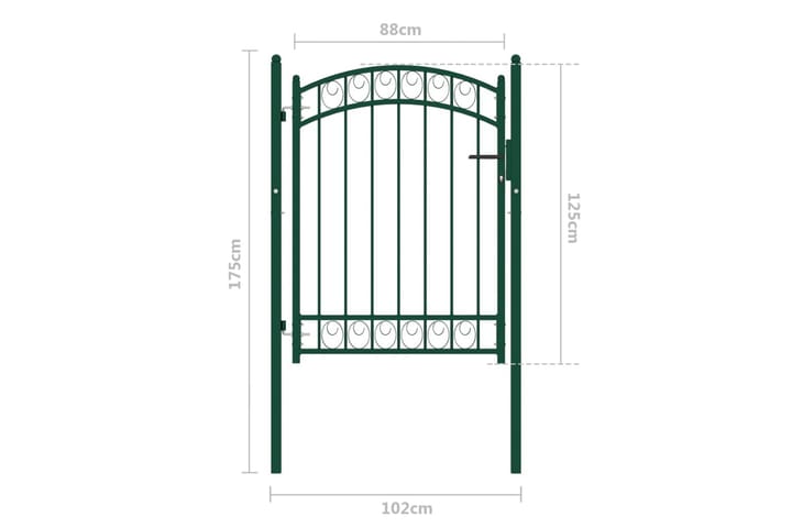 Puutarhaportti kaarella teräs 100x125 cm vihreä - Talo & remontointi - Näkösuojat & aitaukset - Portti
 - Portti ulos