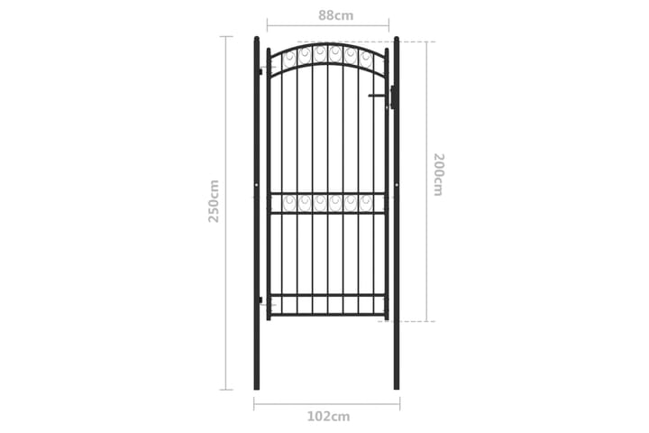 Puutarhaportti kaarevalla yläosalla teräs 100x200 cm musta - Talo & remontointi - Näkösuojat & aitaukset - Portti
 - Portti ulos