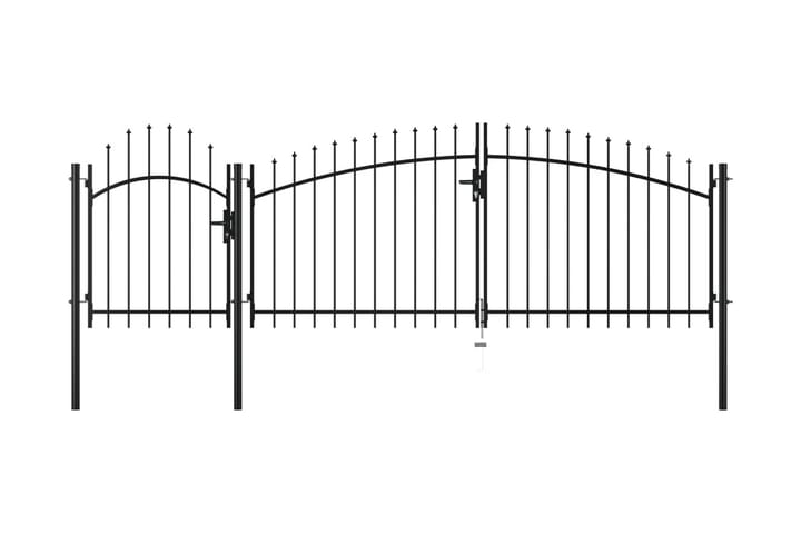 Puutarhaportti teräs 2,25x4 m musta - Musta - Takorautaportti & rautaportti - Portti ulos