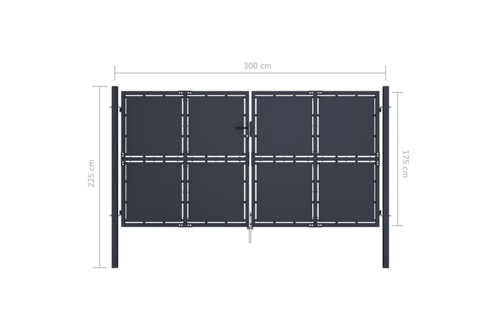 Puutarhaportti teräs 300x175 cm antrasiitti - Harmaa - Talo & remontointi - Näkösuojat & aitaukset - Portti
 - Portti ulos