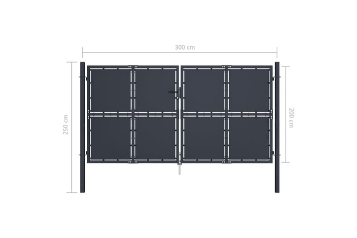 Puutarhaportti teräs 300x200 cm antrasiitti - Harmaa - Talo & remontointi - Näkösuojat & aitaukset - Portti
 - Portti ulos