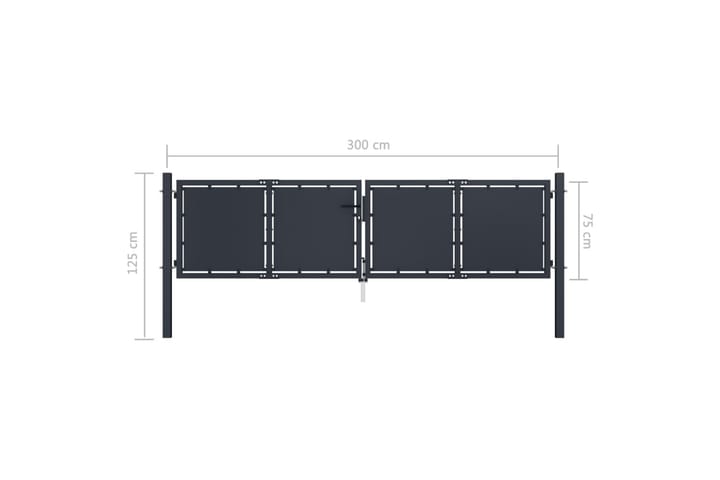 Puutarhaportti teräs 300x75 cm antrasiitti - Harmaa - Talo & remontointi - Näkösuojat & aitaukset - Portti
 - Portti ulos