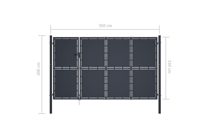 Puutarhaportti teräs 350x150 cm antrasiitti - Harmaa - Talo & remontointi - Näkösuojat & aitaukset - Portti
 - Portti ulos