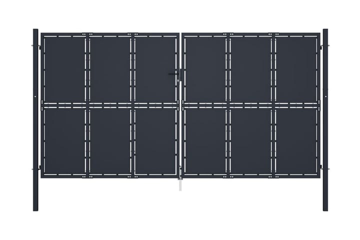 Puutarhaportti teräs 400x175 cm antrasiitti - Harmaa - Talo & remontointi - Näkösuojat & aitaukset - Portti
 - Portti ulos