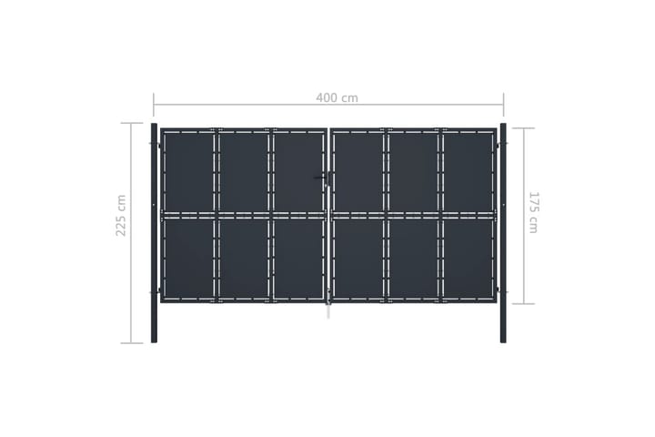 Puutarhaportti teräs 400x175 cm antrasiitti - Harmaa - Talo & remontointi - Näkösuojat & aitaukset - Portti
 - Portti ulos