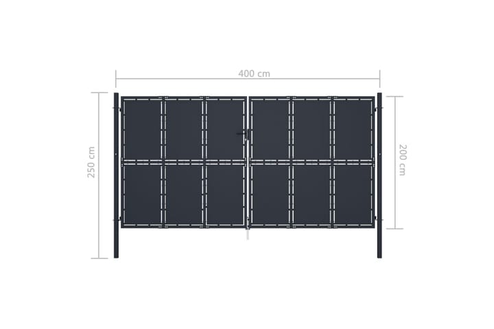 Puutarhaportti teräs 400x200 cm antrasiitti - Harmaa - Talo & remontointi - Näkösuojat & aitaukset - Portti
 - Portti ulos