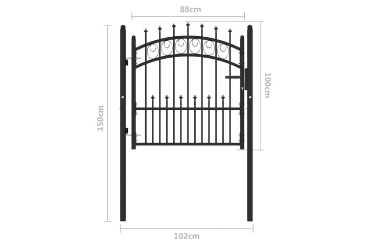 Puutarhaportti piikeillä teräs 100x100 cm musta - Talo & remontointi - Näkösuojat & aitaukset - Portti
 - Portti ulos