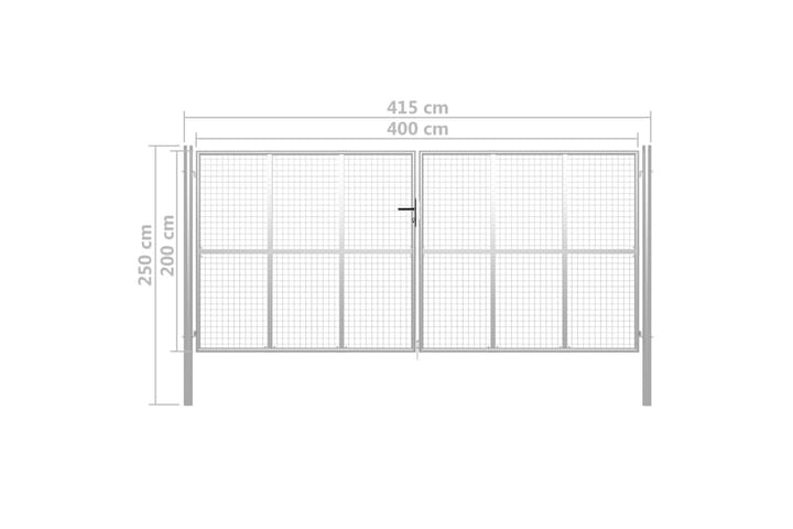 Puutarhaportti galvanoitu teräs 415x250 cm hopea - Hopea - Talo & remontointi - Näkösuojat & aitaukset - Portti
 - Takorautaportti & rautaportti