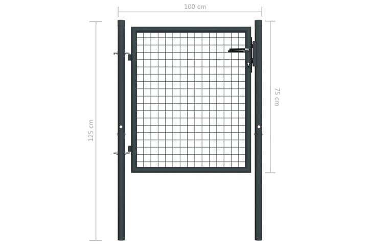 Puutarhaportti galvanoitu teräsverkko 100x125 cm harmaa - Harmaa - Talo & remontointi - Näkösuojat & aitaukset - Portti
 - Takorautaportti & rautaportti