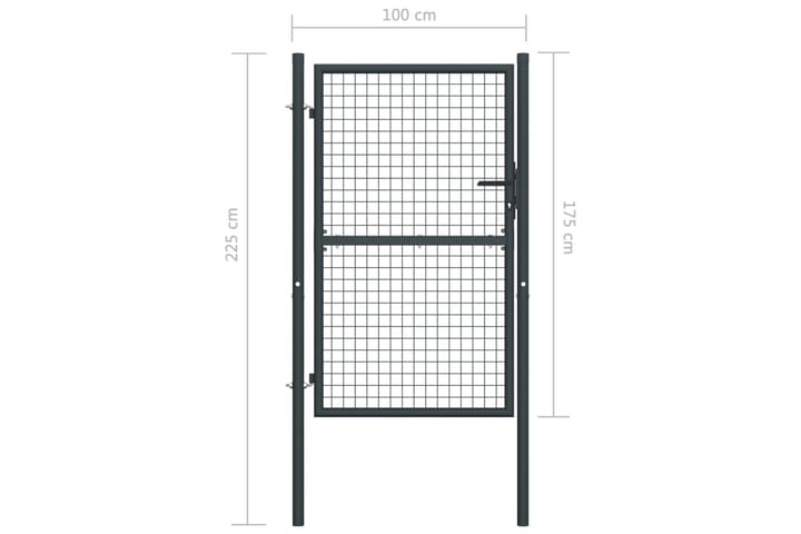 Puutarhaportti galvanoitu teräsverkko 100x225 cm harmaa - Harmaa - Talo & remontointi - Näkösuojat & aitaukset - Portti
 - Takorautaportti & rautaportti