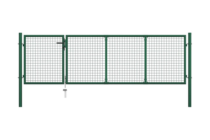 Puutarhaportti teräs 350x100 cm vihreä - Vihreä - Talo & remontointi - Näkösuojat & aitaukset - Portti
 - Takorautaportti & rautaportti