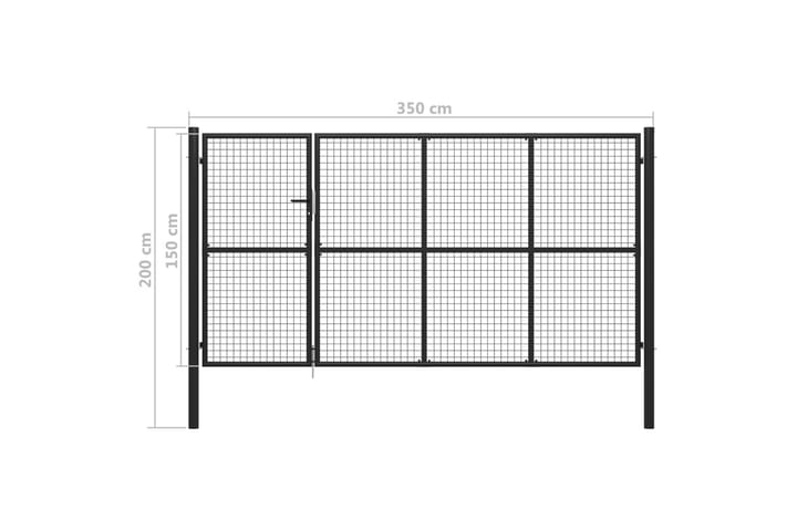 Puutarhaportti teräs 350x150 cm antrasiitti - Harmaa - Talo & remontointi - Näkösuojat & aitaukset - Portti
 - Takorautaportti & rautaportti