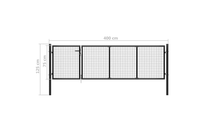 Puutarhaportti teräs 350x75 cm antrasiitti - Harmaa - Talo & remontointi - Näkösuojat & aitaukset - Portti
 - Takorautaportti & rautaportti