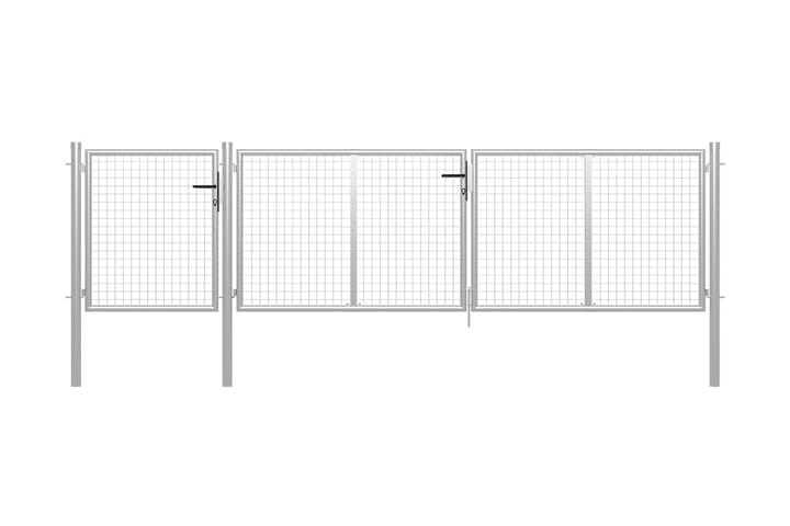 Puutarhaportti teräs 400x100 cm hopea - Hopea - Talo & remontointi - Näkösuojat & aitaukset - Portti
 - Takorautaportti & rautaportti