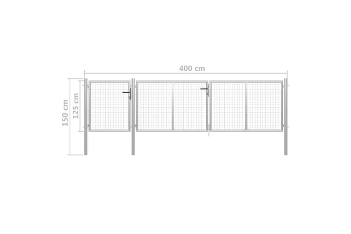 Puutarhaportti teräs 400x100 cm hopea - Hopea - Talo & remontointi - Näkösuojat & aitaukset - Portti
 - Takorautaportti & rautaportti