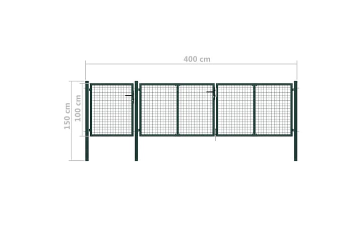 Puutarhaportti teräs 400x100 cm vihreä - Vihreä - Talo & remontointi - Näkösuojat & aitaukset - Portti
 - Takorautaportti & rautaportti