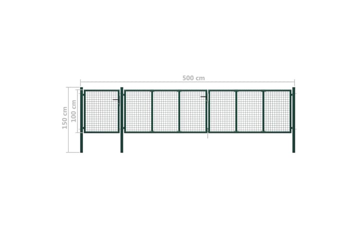 Puutarhaportti teräs 500x100 cm vihreä - Vihreä - Talo & remontointi - Näkösuojat & aitaukset - Portti
 - Takorautaportti & rautaportti