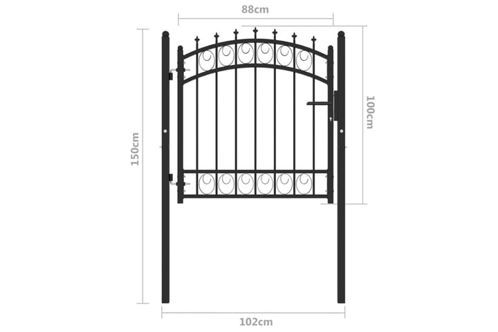 Puutarhaportti piikeillä teräs 100x100 cm musta - Talo & remontointi - Näkösuojat & aitaukset - Portti
 - Takorautaportti & rautaportti